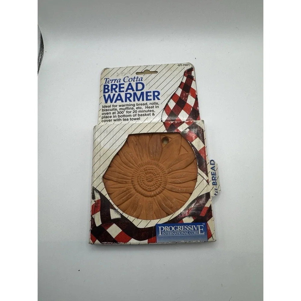 Vintage Terra Cotta Bread Warmer Progressive GT-7021 Flower Design 1994‎ New